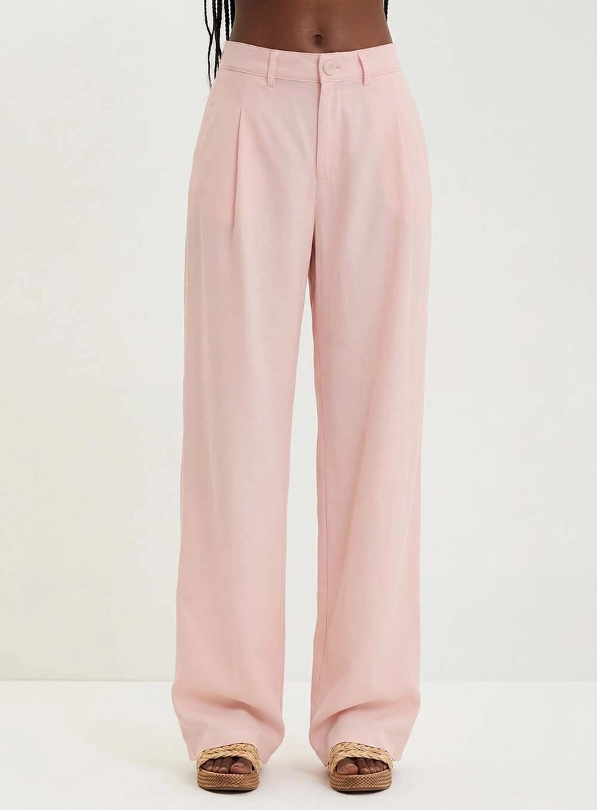 Calça Feminina Com Pregas - Pantalona Rosa 1