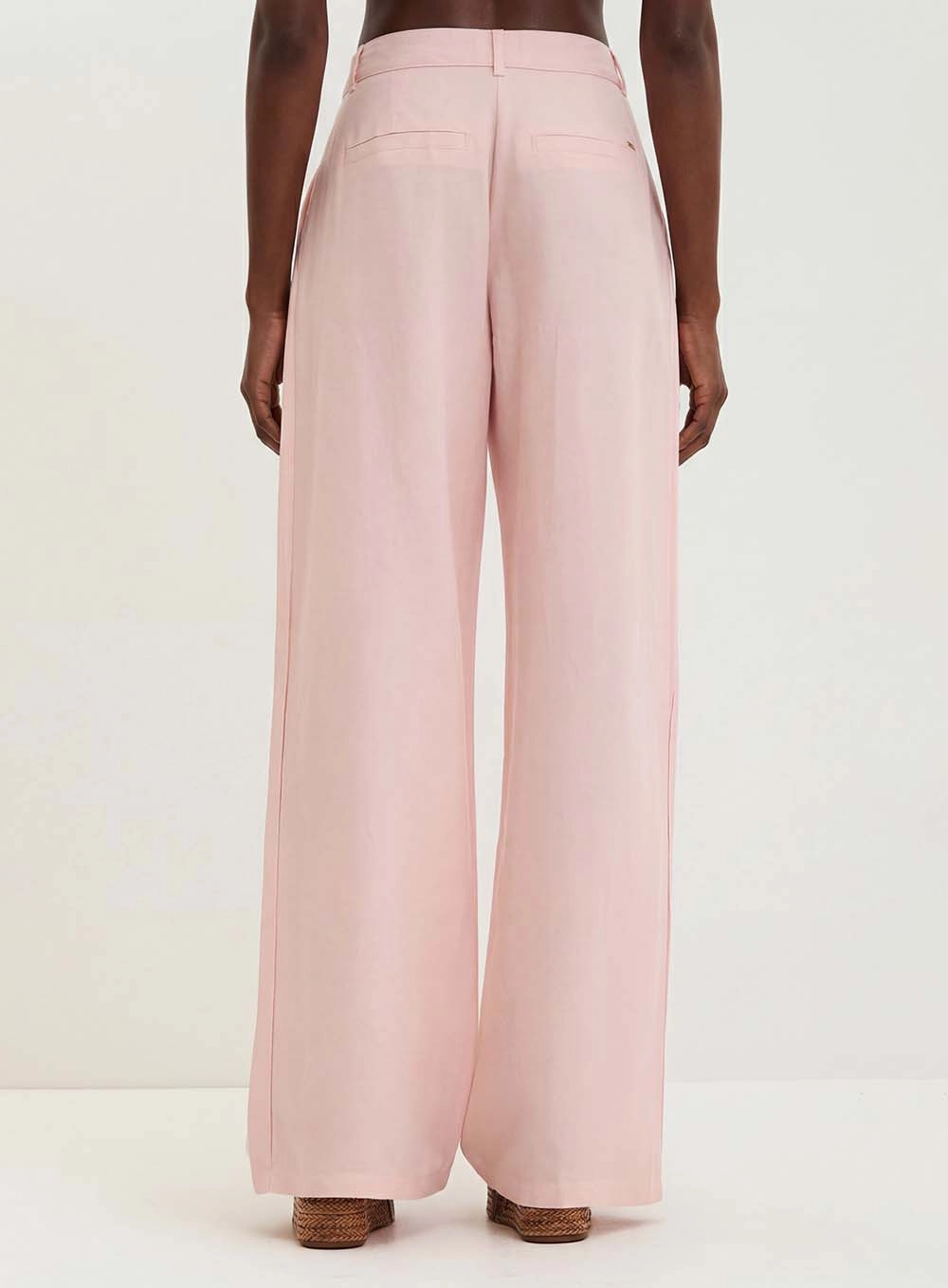 Calça Feminina Com Pregas - Pantalona Rosa 2