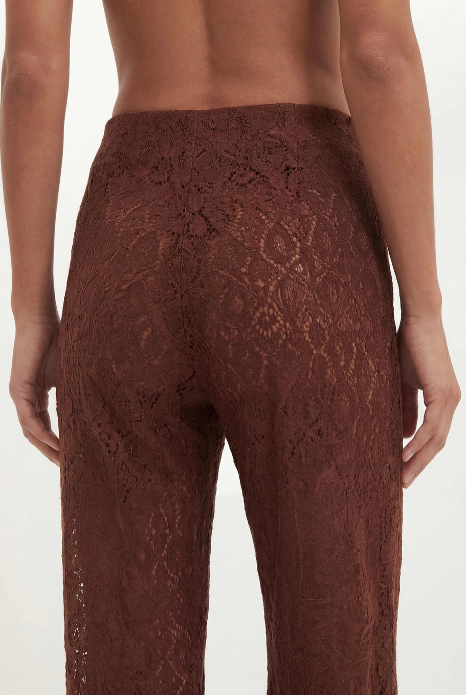 Calça De Renda Feminina Pantacourt Marrom 4