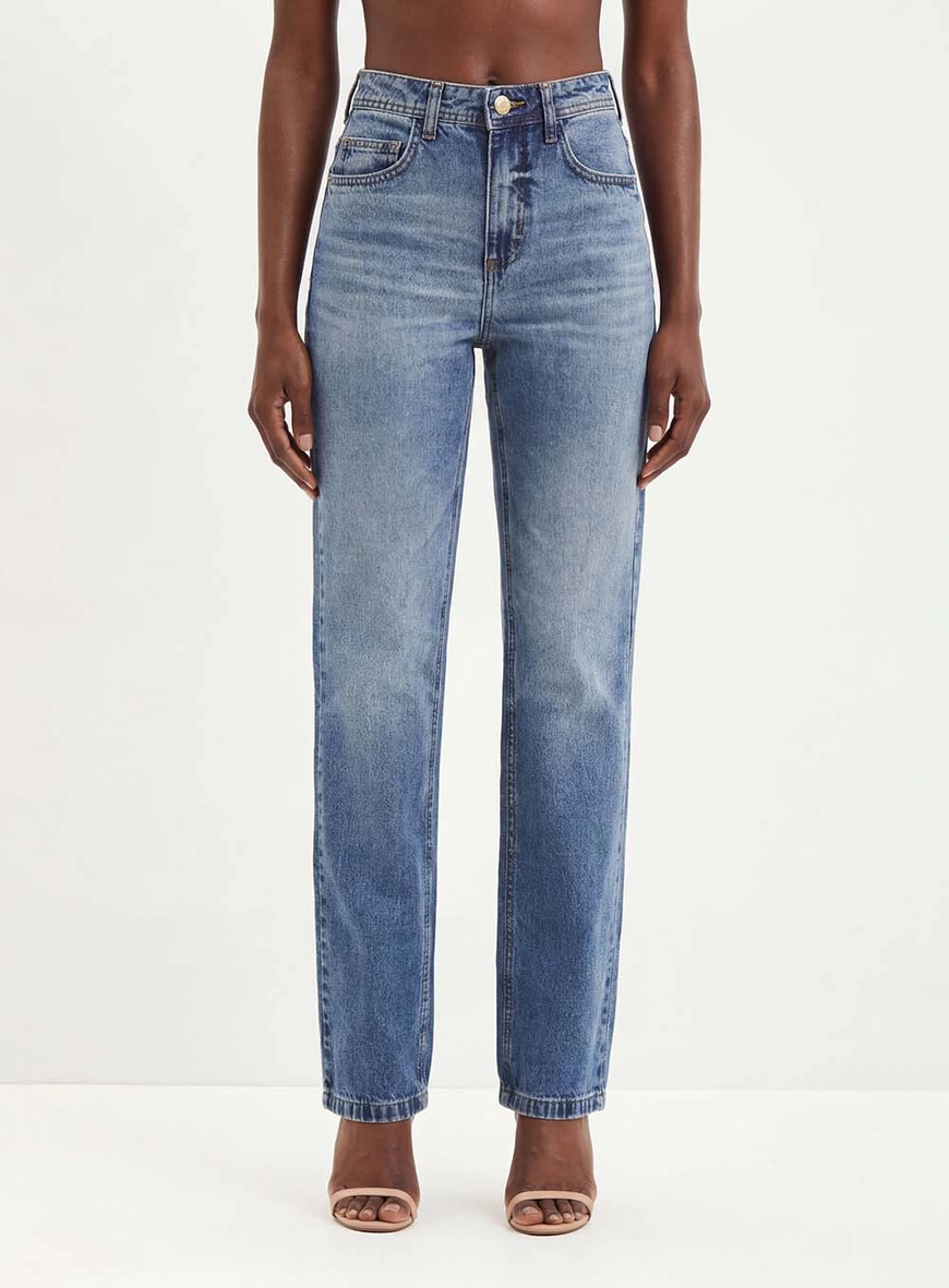 Calça Feminina Jeans Reta - Slim Índigo 1