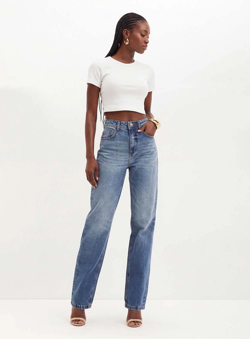Calça Feminina Jeans Reta - Slim Índigo 3