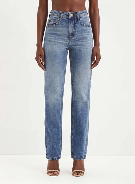 Calça Feminina Jeans Reta - Slim