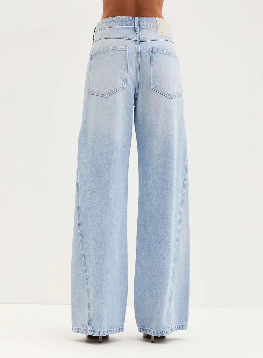 Calça Feminina Jeans Com Recortes - Wide Leg Índigo 3