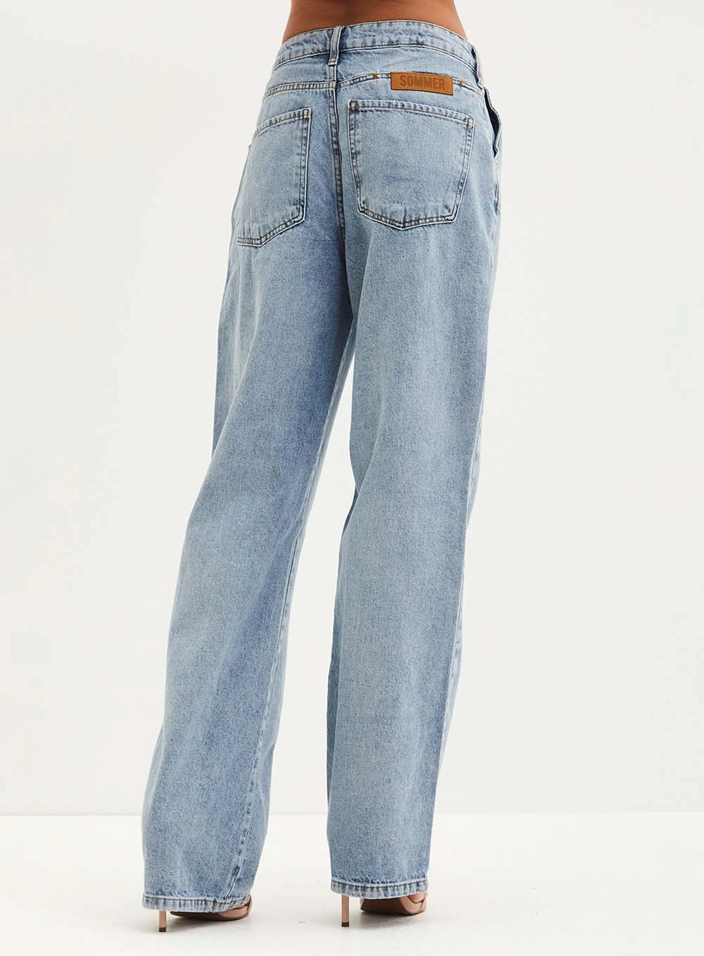 Calça Feminina Jeans Com Pregas Frontais - Reta Índigo 2