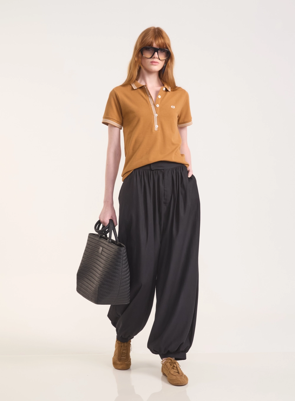 Polo Slim Com Botões Marrom Evermore