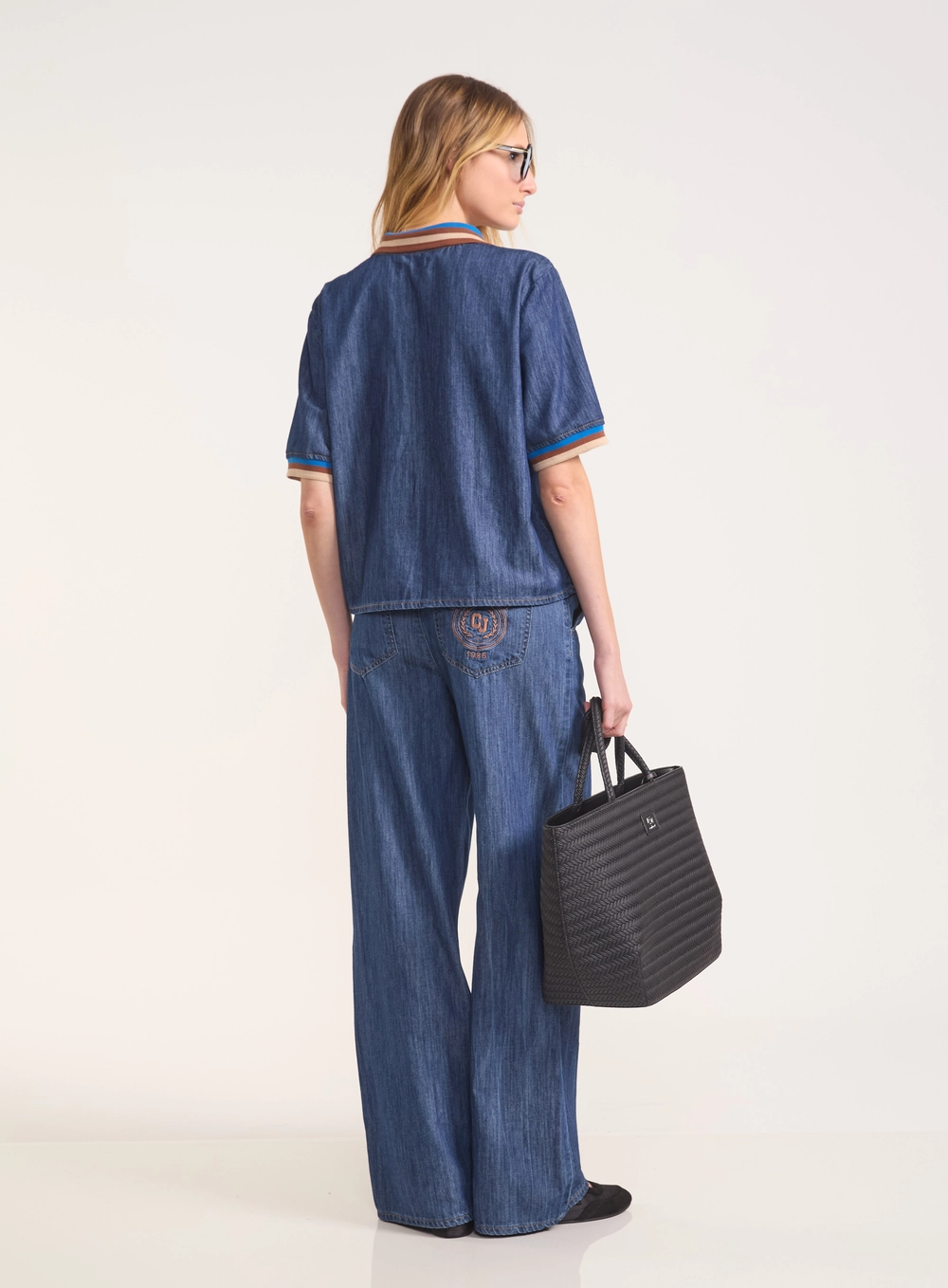 Camisa Polo Jeans Com Bordado Heritage Índigo