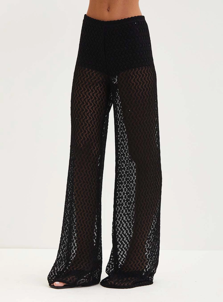 Calça Feminina Com Renda - Pantalona Preto 1