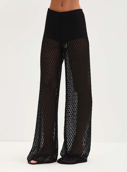 Calça Feminina Com Renda - Pantalona