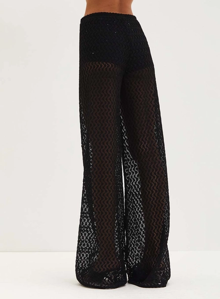 Calça Feminina Com Renda - Pantalona