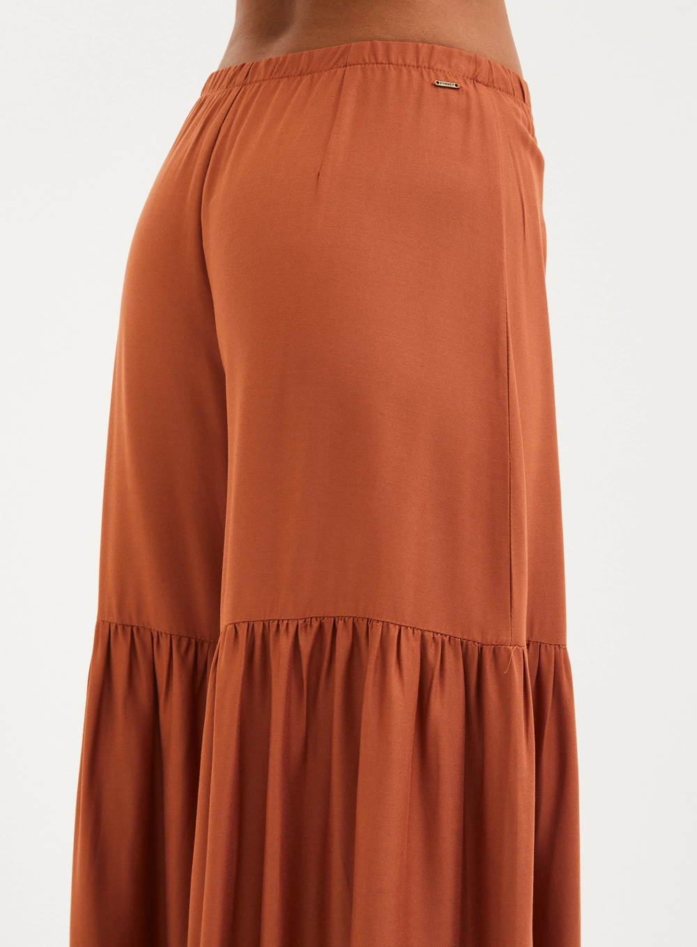 Calça Feminina Com Babados - Pantalona Marrom 4
