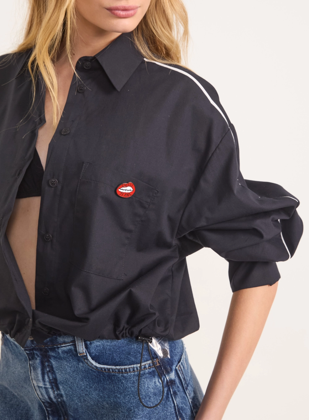 Camisa Urban Piping Com Ajuste Regulável Preto