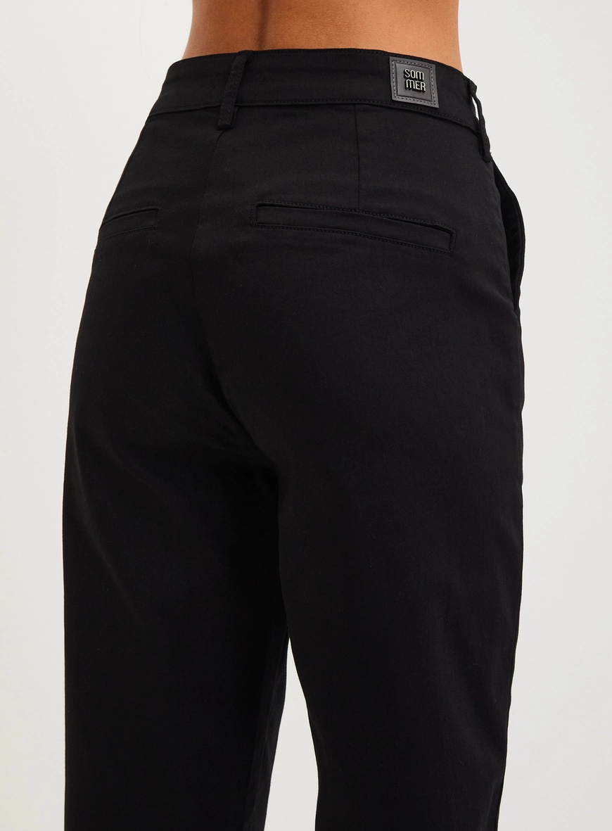 Calça Alfaiataria Reta Cintura Alta Preto 4