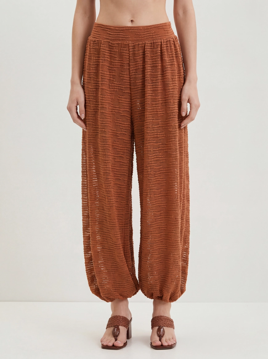 Calça Feminina Com Textura - Aladin Marrom 1