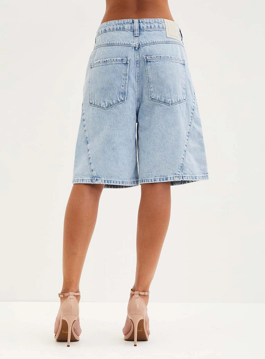 Bermuda Jeans Feminina Boyfriend Índigo 2