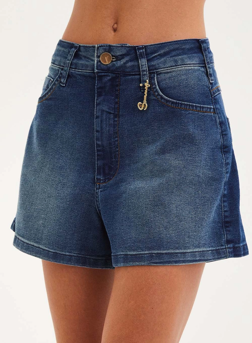 Short Feminino Jeans Com Bolsos  - Isabel Índigo 4
