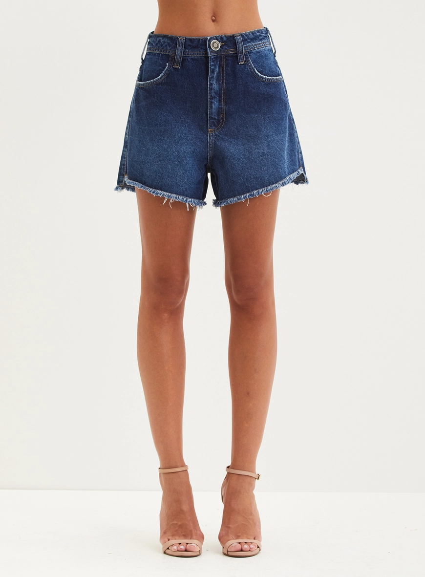 Short Jeans Cintura Alta - Vintage Índigo 1