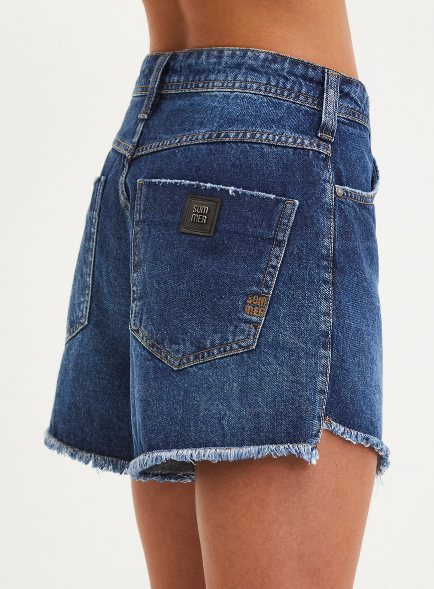 Short Jeans Cintura Alta - Vintage Índigo 4