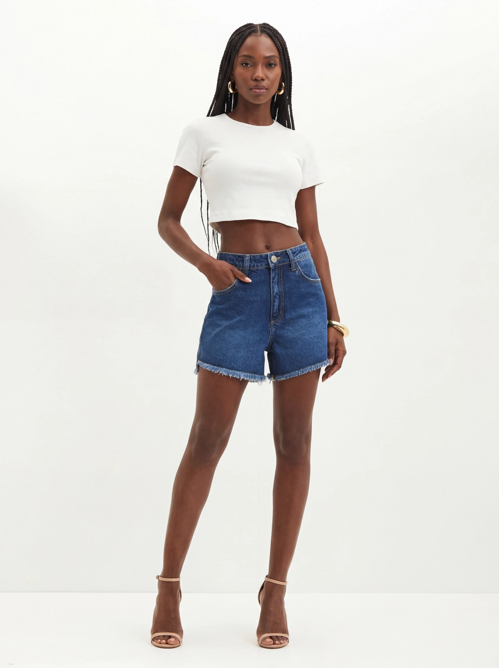 Short Jeans Cintura Alta - Vintage Índigo 3