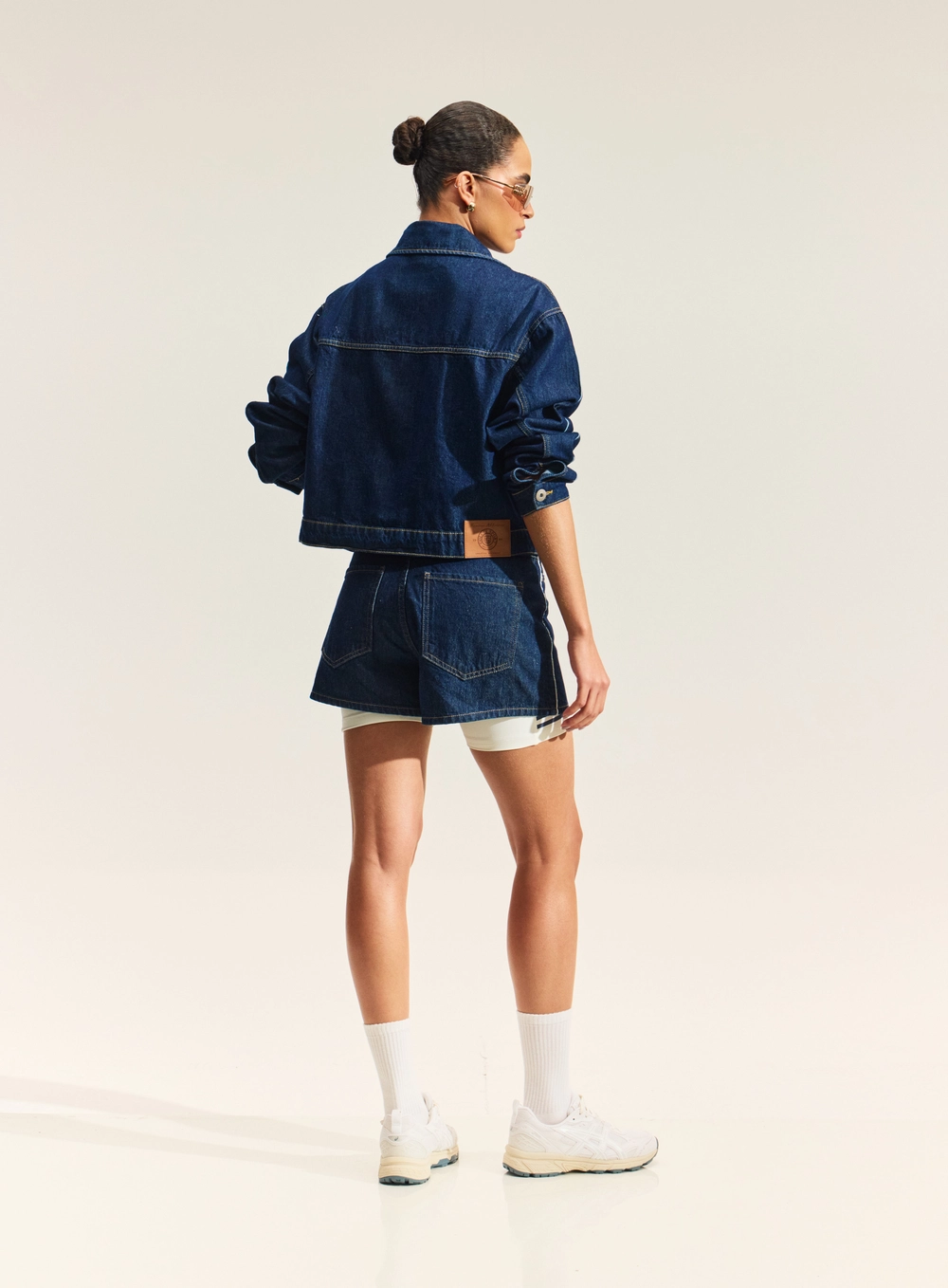Jaqueta Jeans Reta Com Bolsos E Botões Índigo