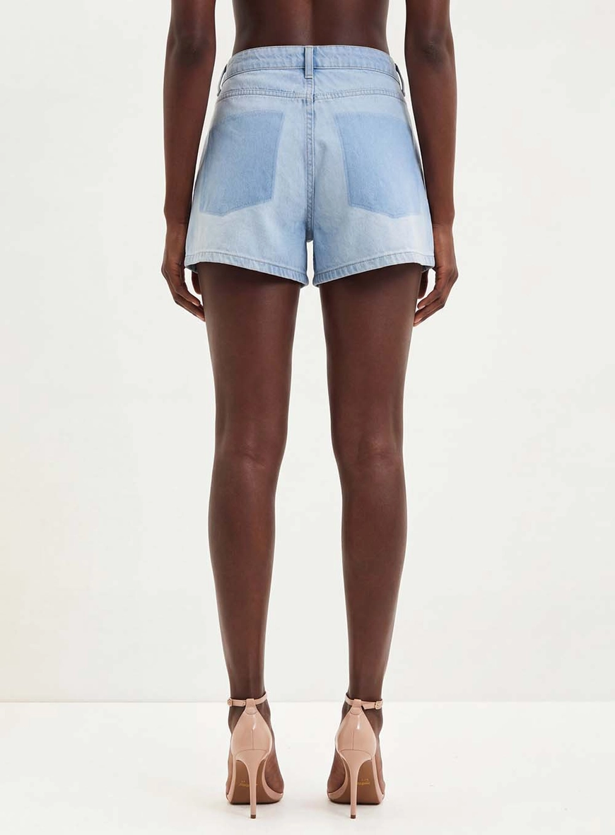Short Feminino Jeans Com Lavanderia Clara - Isabel Índigo 2