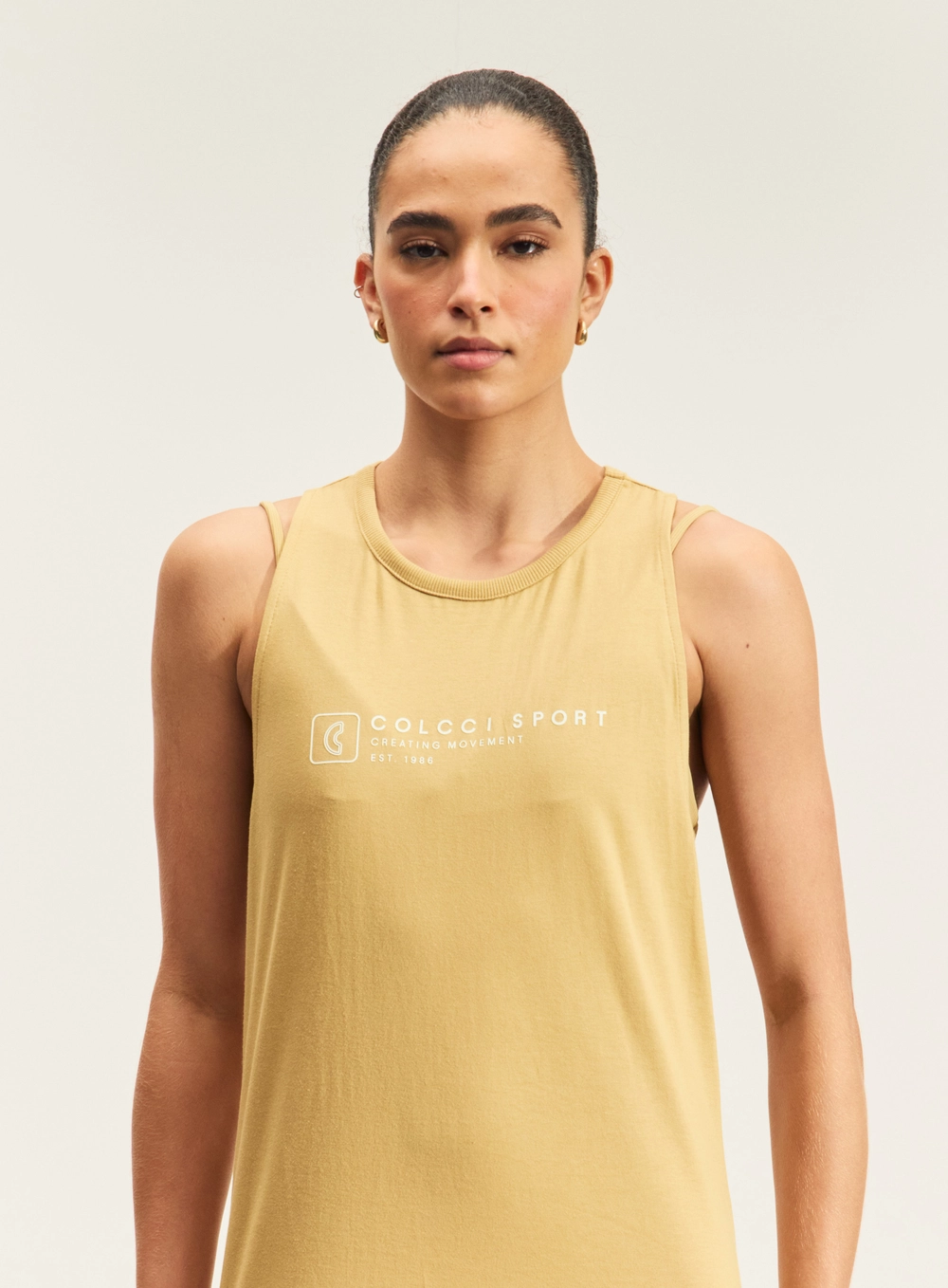 Vestido Longo Feminino Costas Nadador Bege Soybean