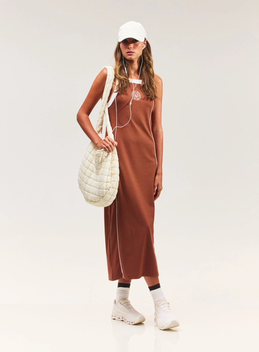 Vestido Midi Feminino Com Alças