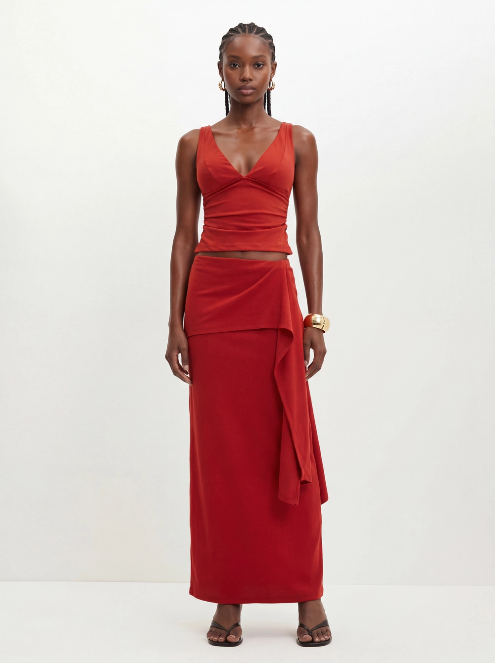 Saia Longa Com Transpasse - Comfort Vermelho 3