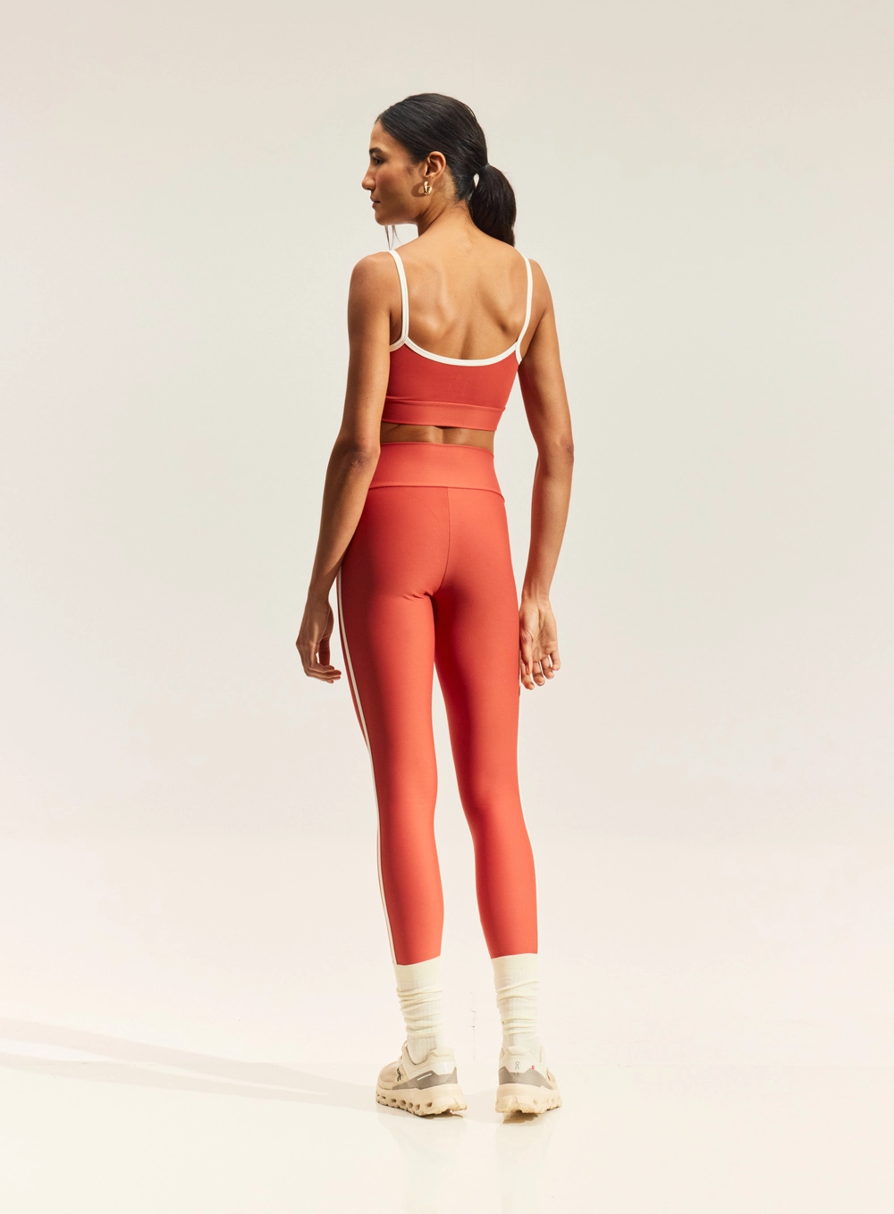 Conjunto Sport Com Listras Laterais Laranja
