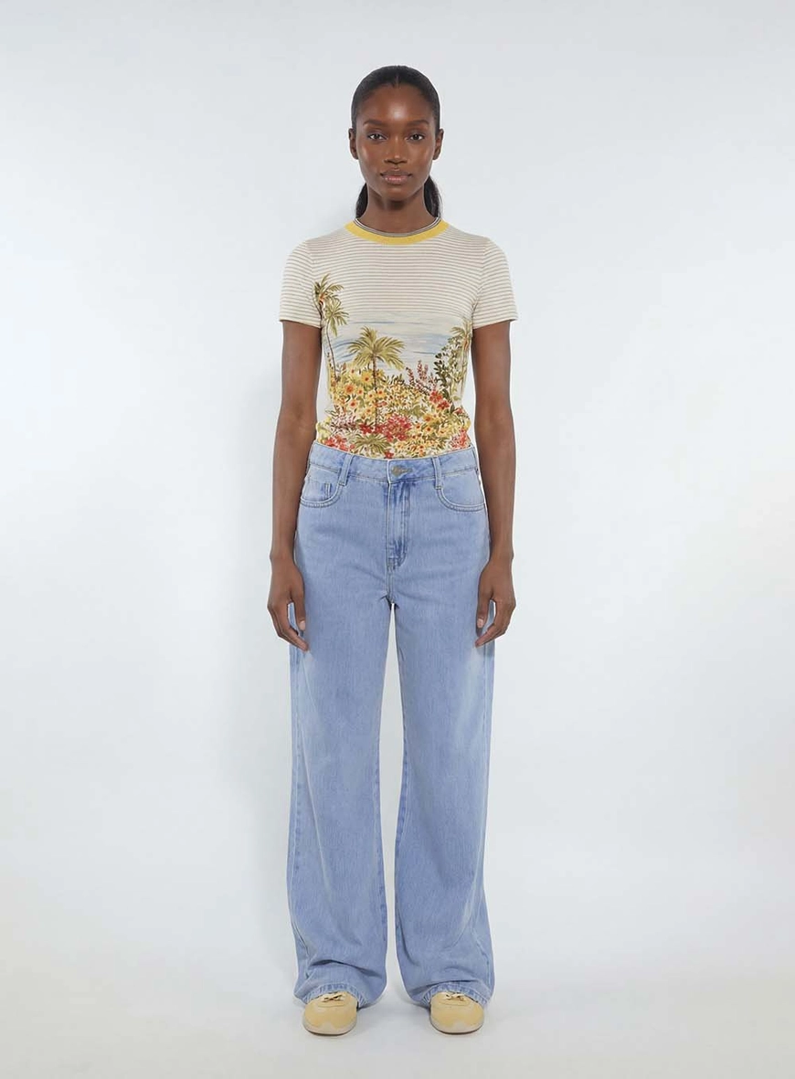 Calça Jeans Feminina Wide Leg Índigo 1