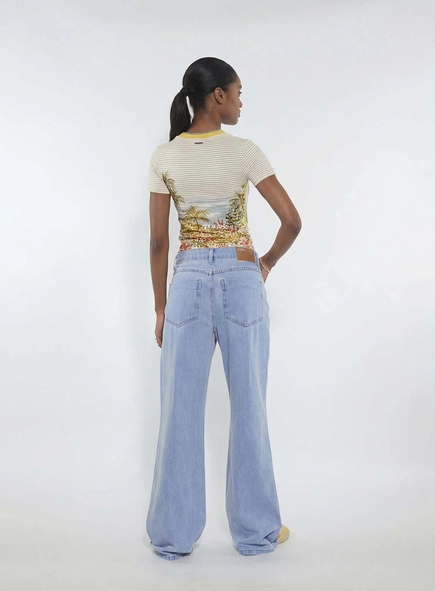 Calça Jeans Feminina Wide Leg