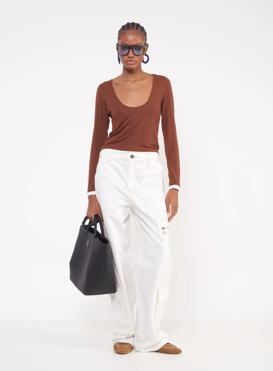 Blusa Manga Longa Urban Com Decote Arredondado