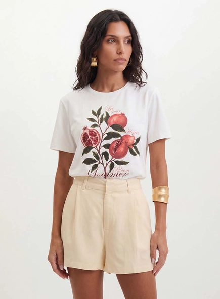 Camiseta Feminina Com Aplicação - Small