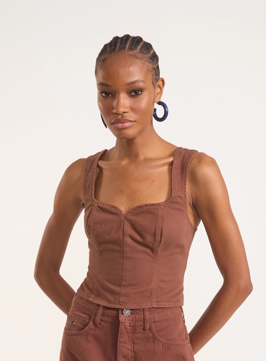 Blusa Corselet Com Recortes E Zíper