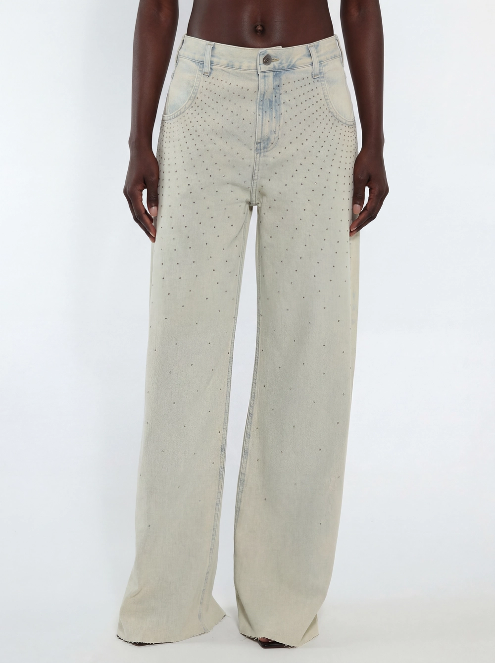 Calça Jeans Feminina Baggy Com Aplicação Índigo 3