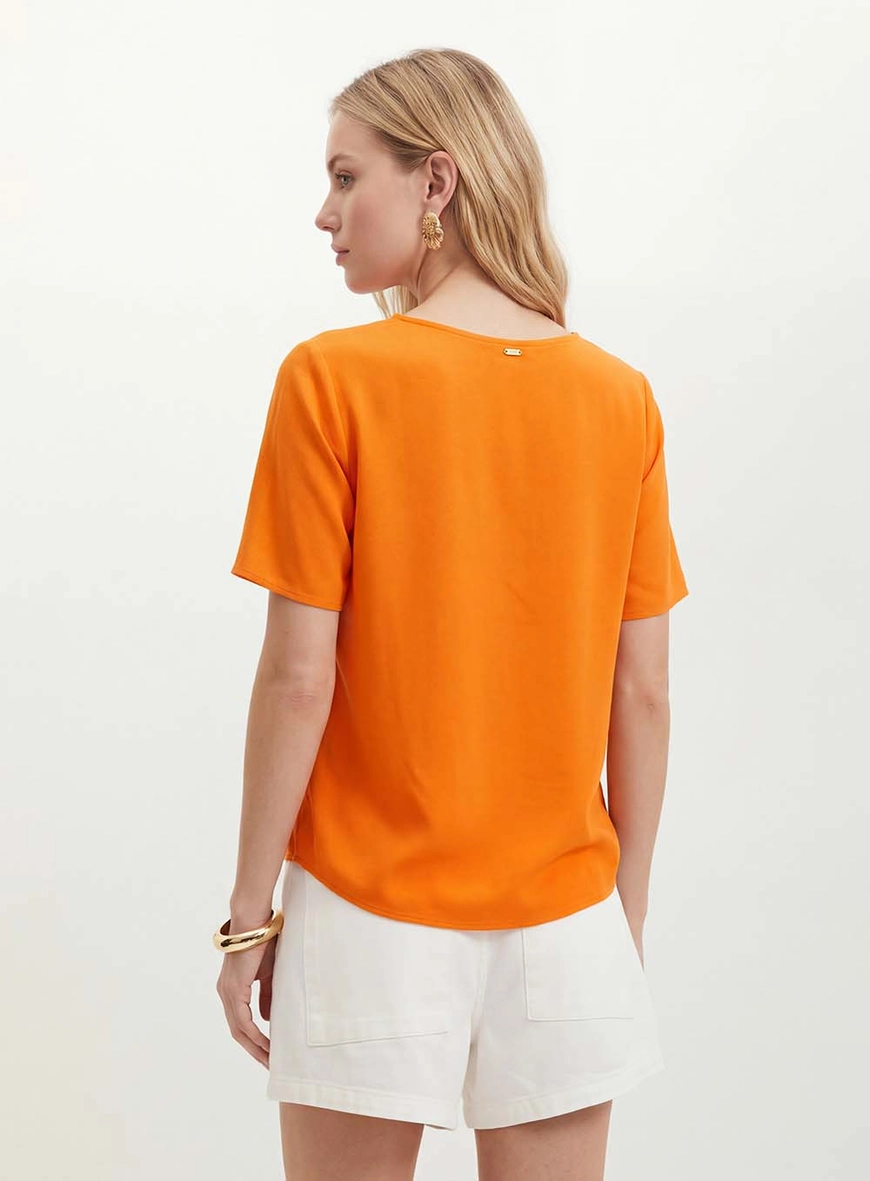 Camiseta Feminina Básica - Comfort Laranja 2