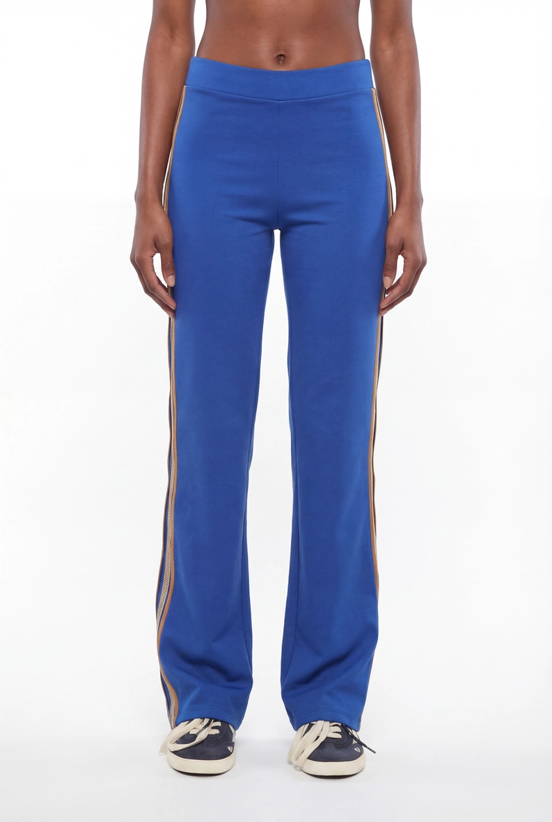 Calça Feminina Legging Cós Elástico Azul 3