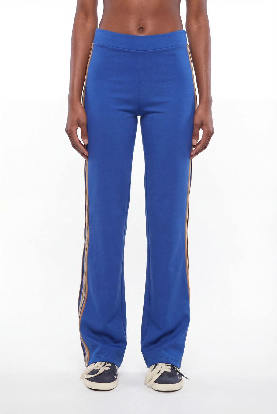 Calça Feminina Legging Cós Elástico Azul 3