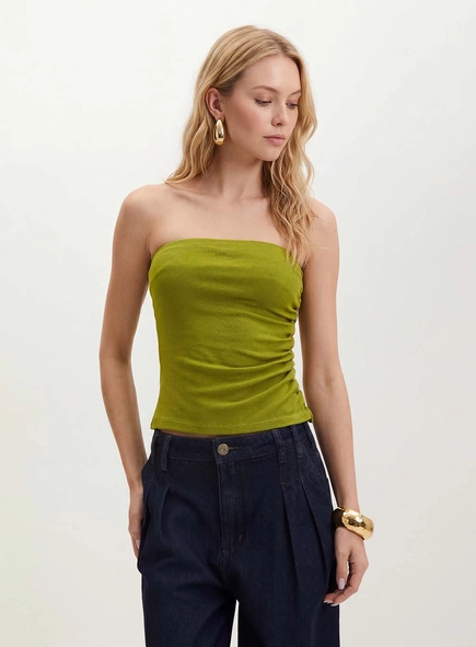 Blusa Feminina Tomara Que Caia Com Franzido - Slim