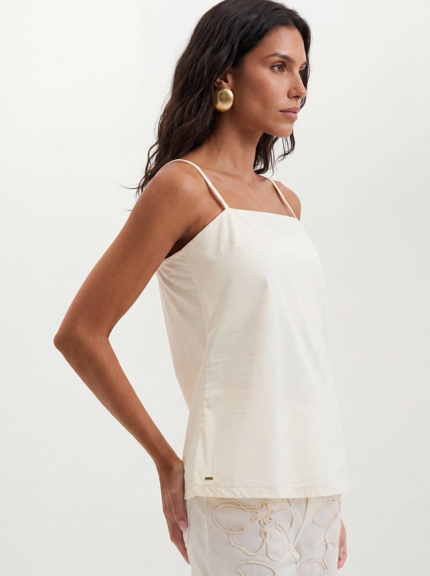 Blusa Feminina Com Alças Finas - Evasê Off Shell 4