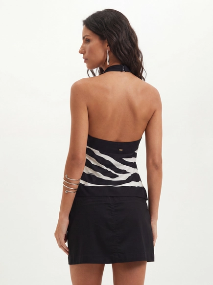Blusa Feminina Assimétrica Estampada