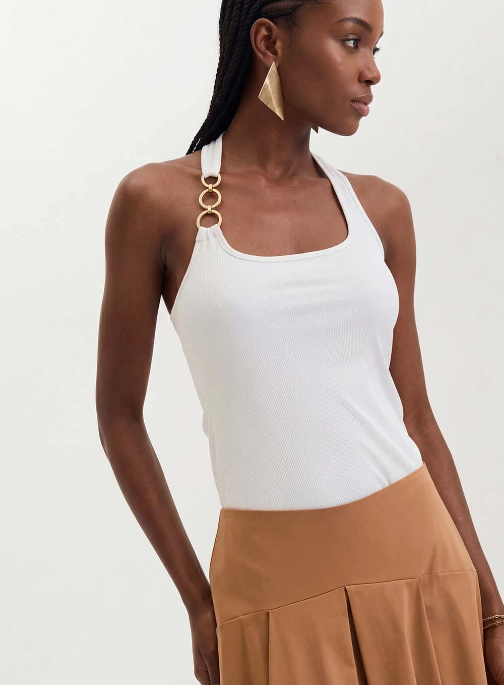 Blusa Feminina Com Argolas - Assimétrica Off Shell 3