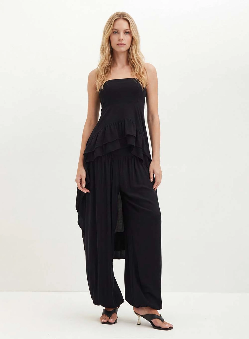 Blusa Feminina Com Babados - Mullet Preto 1