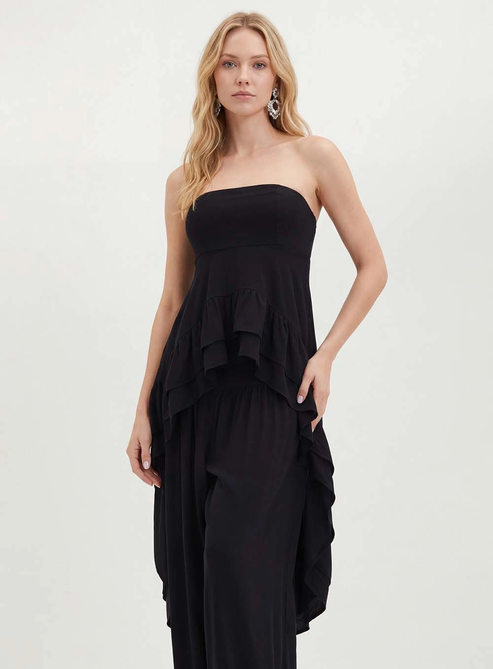 Blusa Feminina Com Babados - Mullet Preto 4