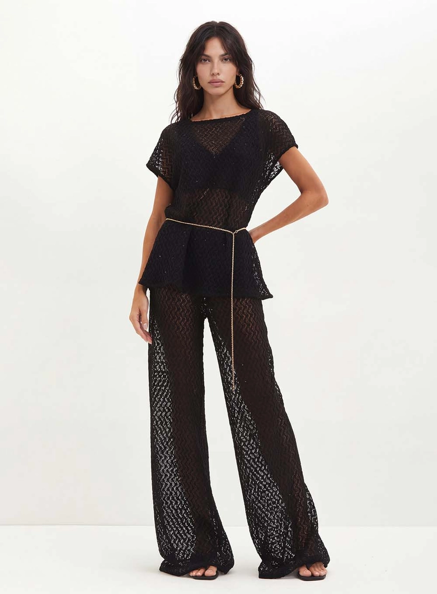Blusa Feminina Com Renda - Oversized Preto 3