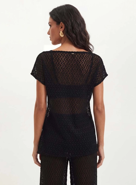 Blusa Feminina Com Renda - Oversized