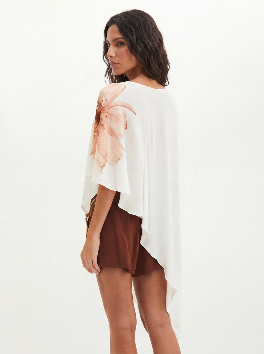 Blusa Feminina Estampada Com Barra Assimétrica Estampados 2
