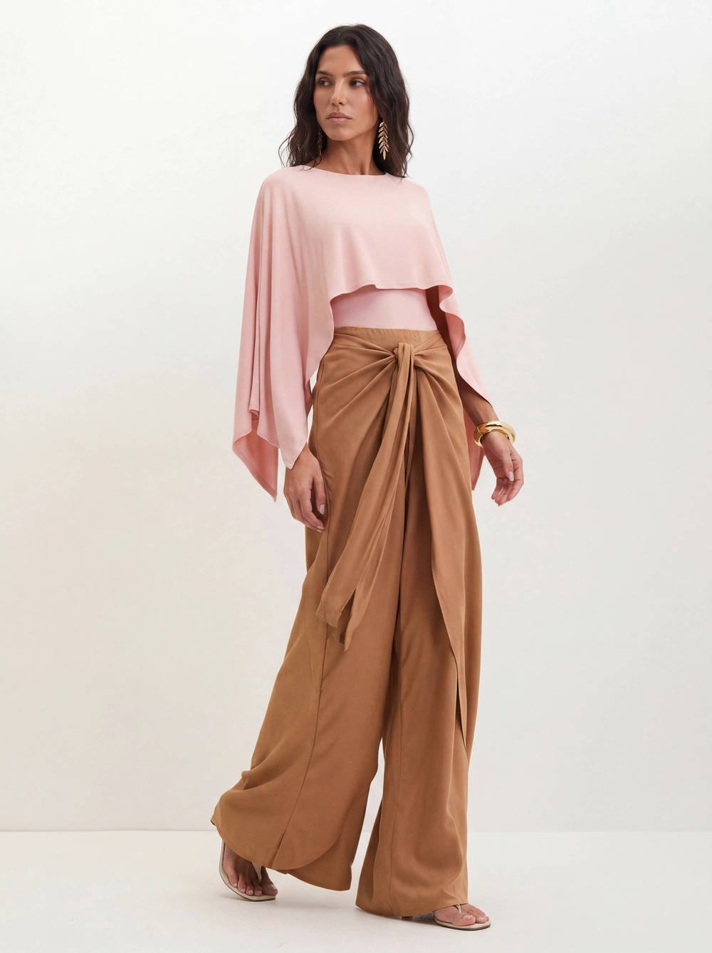 Blusa Feminina Com Sobreposição Fluida - Comfort Rosa 5