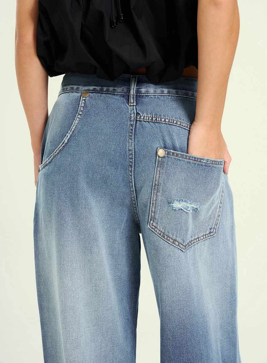 Calça Jeans Feminina Wide Leg - Lilian Índigo 6
