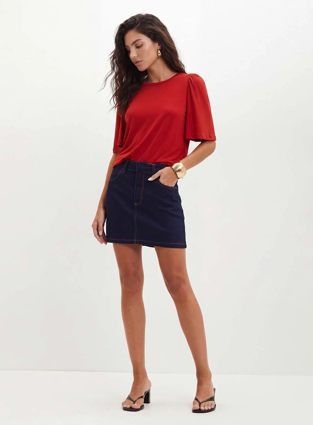 Blusa Feminina Com Manga Ampla - Comfort Vermelho 3