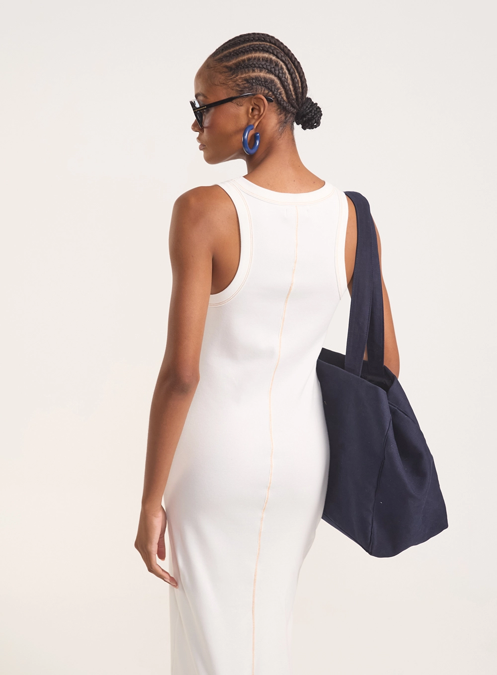 Vestido Midi Canelado Urban Patch Off Shell